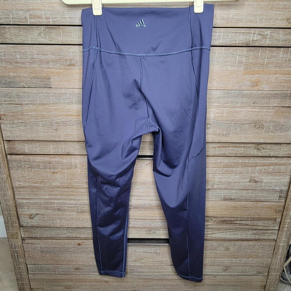 adidas Womens AeroReady Blue High Rise Leggings Size Large